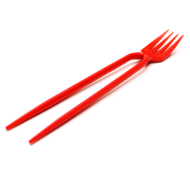 The Chork, rood, chopsticks met vork. (zak met 24 stuks)