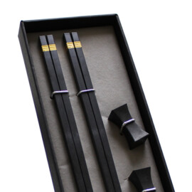 Yoshino Gold chopsticks in cadeauverpakking (2 setjes chopsticks + 2 rests)