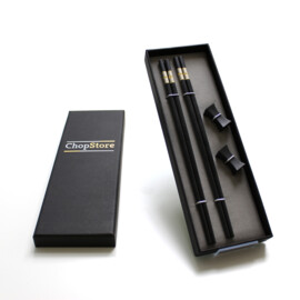 Kitami Gold chopsticks in cadeauverpakking (2 setjes chopsticks + 2 rests)