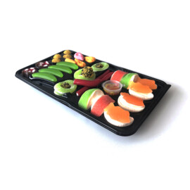 Sushi schaal gevuld met snoepsushi